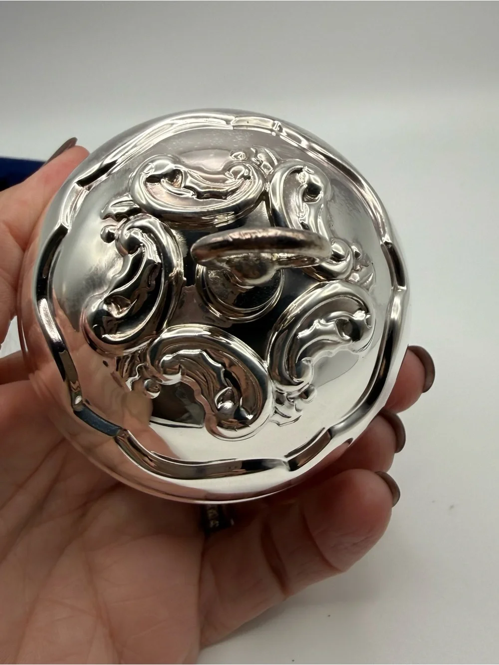 Reed & Barton 2001 Holly Bell Silverplate Christmas Ornament w/ Box Engraved